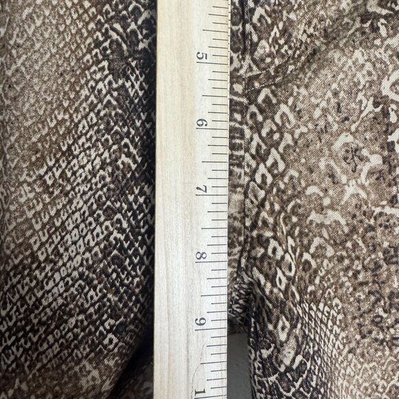 Lauren Ralph Lauren Pants Womens 4P Brown Snake Print Cotton Petite Zipper Hem - Picture 7 of 11